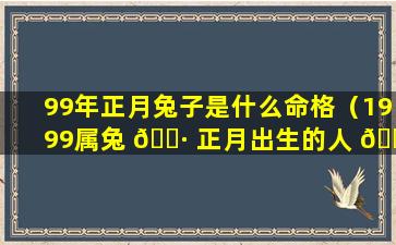 99年正月兔子是什么命格（1999属兔 🌷 正月出生的人 🌷 命好吗）